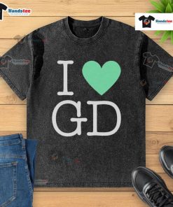 Pretty I Love GD washed t-shirt featuring a stylish graphic design, perfect for casual wear and fans of GD.