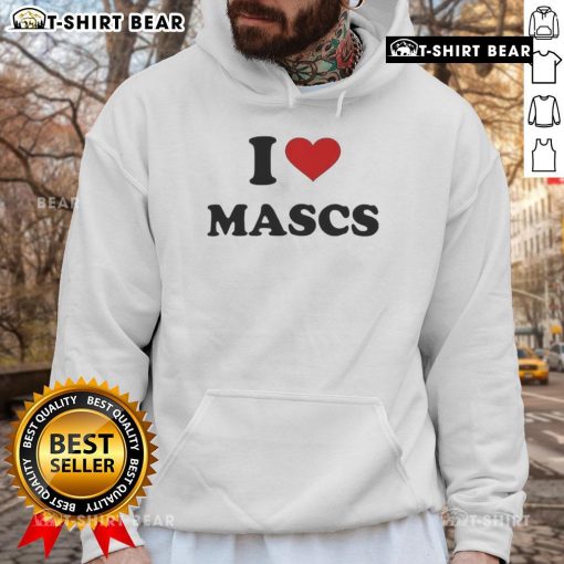Cozy Pretty I Love Mascs Heart Hoodie in soft fabric, perfect for casual wear and expressing love for masc culture.