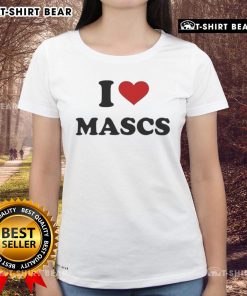 Pretty I Love Mascs heart graphic on a stylish ladies tee, perfect for expressing love and pride in masc culture.
