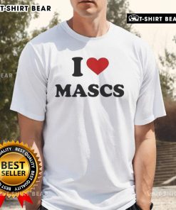 Pretty I Love Mascs Heart T-Shirt featuring a colorful heart design, perfect for expressing love for masc culture.