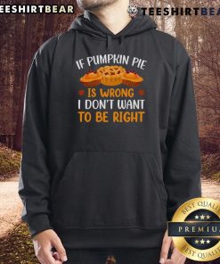 Cozy hoodie featuring 'If Pumpkin Pie is Wrong, I Don't Want to Be Right' design, perfect for fall and Thanksgiving celebrations.