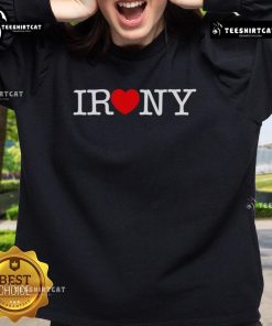 Trendy Pretty Irony Heart Sweatshirt featuring a stylish heart graphic, perfect for casual wear and fashion lovers.