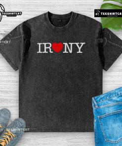 Pretty Irony Heart Washed T-Shirt featuring a stylish heart graphic on soft fabric, perfect for casual wear.