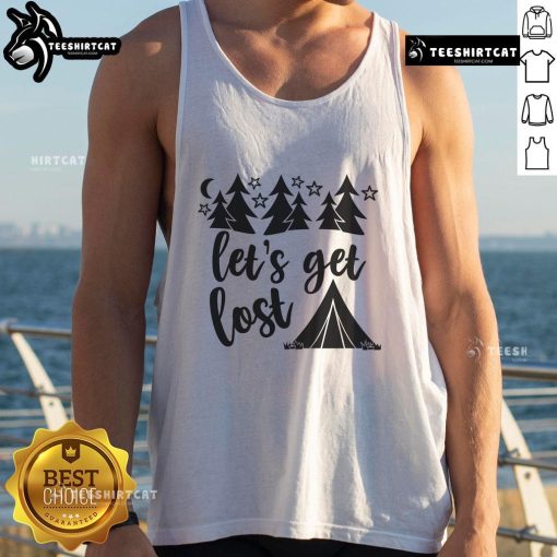 Pretty Let's Get Lost Tank Top in vibrant colors, perfect for summer adventures and casual outings.