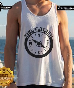 Pretty Let's Go Explore Tank Top featuring a vibrant design, perfect for summer adventures and casual outings.