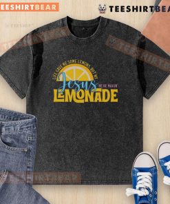 Alt Text: Pretty Life Gave Me Some Lemons My Jesus Making Lemonade washed t-shirt in vibrant colors, perfect for casual wear.