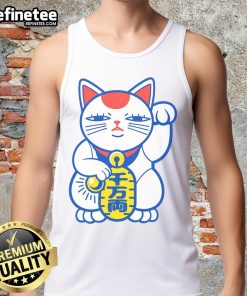 Alt Text: Pretty Lucky Neko tank top featuring a cute cat design, perfect for casual wear and anime enthusiasts.