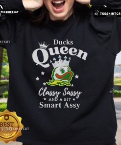 Alt Text: Stylish Pretty Oregon Ducks sweatshirt featuring Queen, Classy, Sassy, and a Bit Smart-Assy design. Perfect for fans!