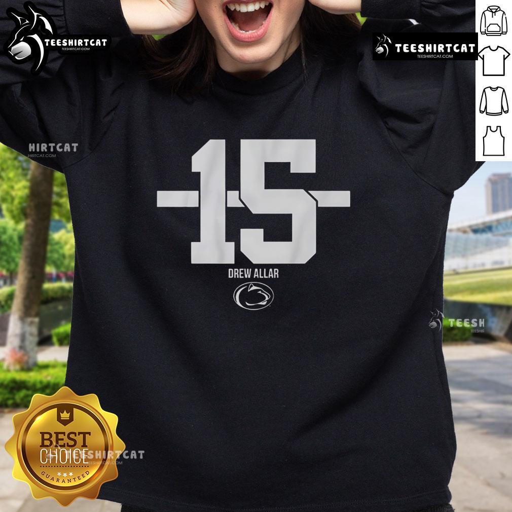 Pretty Penn State Football Drew Allar Name Number 15 Stripe Sweatshirt Alt Text: Drew Allar Penn State Football sweatshirt, featuring name and number 15 in stylish stripe design.