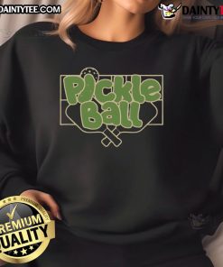 Cozy 'Pretty Pickleball Pickle' sweatshirt featuring a fun pickleball design, perfect for sports enthusiasts and casual wear.