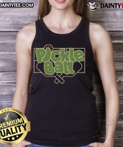 Pretty pickleball pickle tank top featuring a fun design, perfect for stylish players on and off the court.