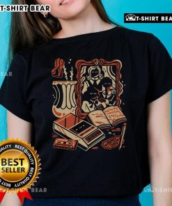 Retro ladies tee featuring 'Pretty Put Me In My Coffin' graphic, perfect for casual wear and expressing unique style.