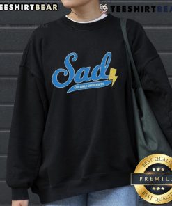 Alt Text: Stylish girl wearing a Pretty Sad Girlz University sweatshirt, showcasing a trendy and casual look for students.