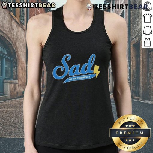 Pretty Sad Girlz University tank top featuring a stylish design, perfect for casual wear and showcasing unique fashion.