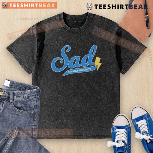 Pretty Sad Girlz University washed t-shirt featuring a stylish design, perfect for casual wear and showcasing your unique style.
