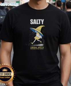 Pretty Salty Liberal Witch T-Shirt featuring a bold design that promotes radical decency and progressive values.