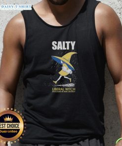 Pretty Salty Liberal Witch Tank Top featuring bold text on a stylish background, perfect for expressing radical decency.