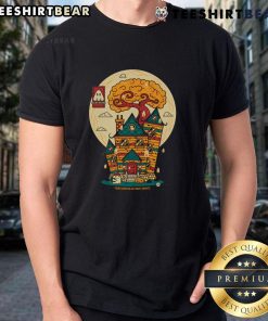 Pretty Scarebnb Haunted Getaway T-Shirt featuring spooky graphics perfect for Halloween lovers and travel enthusiasts.