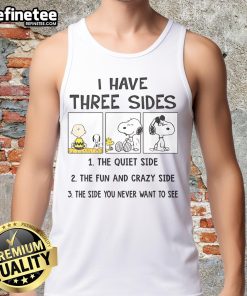 Pretty Snoopy I Have Three Sides tank top featuring a playful Snoopy graphic on a stylish, casual design.
