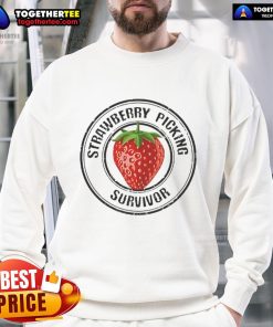 Cozy Pretty Strawberry Picking Survivor Sweatshirt in vibrant colors, perfect for strawberry lovers and outdoor enthusiasts.