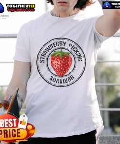 Pretty Strawberry Picking Survivor T-Shirt featuring vibrant strawberry graphics and a playful design for summer fun.
