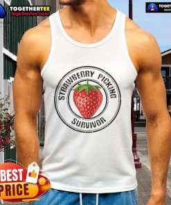 Pretty Strawberry Picking Survivor Tank Top featuring a vibrant strawberry design, perfect for summer outings and casual wear.