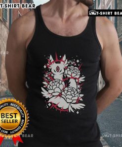 Stylized mythical creature graphic on a tank top, promoting softness and comfort in fashion for unique style enthusiasts.