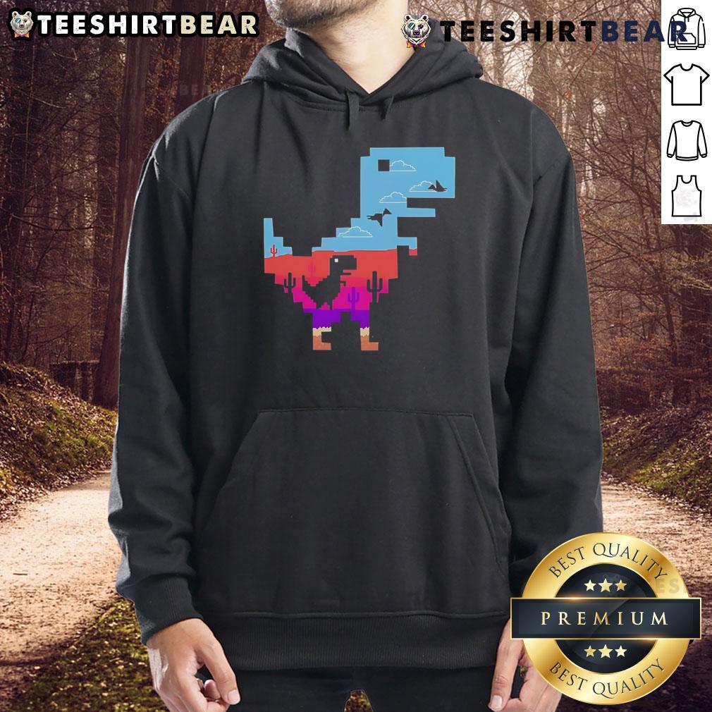 Pretty T Rex No Internet Game Retro Hoodie Pretty T-Rex No Internet Game retro hoodie featuring a cute dinosaur design for gamers and retro fashion lovers.