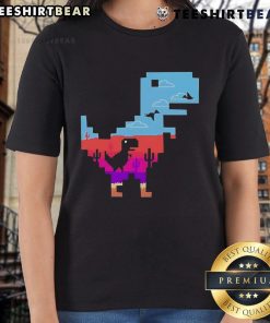 Pretty T-Rex No Internet Game Retro Ladies Tee featuring a colorful dinosaur design, perfect for gaming fans.