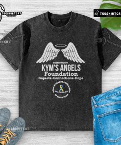 Pretty annual walk and stroll Kyms Angels Foundation washed t-shirt featuring vibrant design and comfortable fit.
