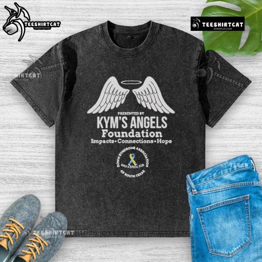 Pretty annual walk and stroll Kyms Angels Foundation washed t-shirt featuring vibrant design and comfortable fit.