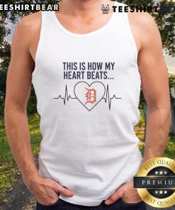 Alt Text: Pretty This Is How My Heart Beats Detroit Tigers tank top featuring vibrant colors and stylish design for fans.