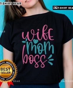 Stylish Pretty Wife Mom Boss Ladies Tee showcasing empowering design for modern women, perfect for casual outings.