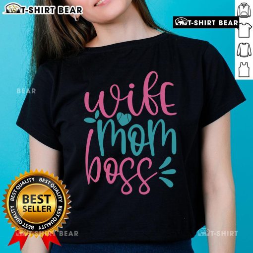 Stylish Pretty Wife Mom Boss Ladies Tee showcasing empowering design for modern women, perfect for casual outings.