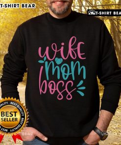 Pretty Wife Mom Boss Sweatshirt in a cozy setting, showcasing stylish design perfect for moms balancing work and family.
