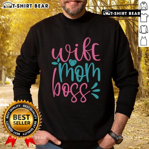 Pretty Wife Mom Boss Sweatshirt in a cozy setting, showcasing stylish design perfect for moms balancing work and family.