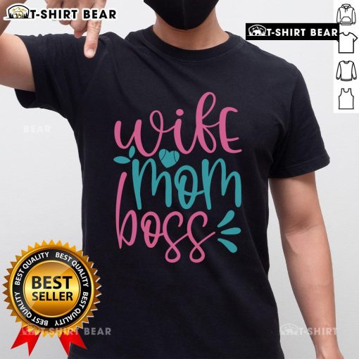 Alt Text: Pretty Wife Mom Boss T-Shirt featuring stylish design, perfect for empowering moms and showcasing their boss attitude.