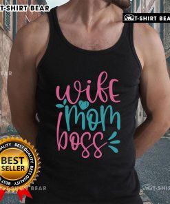 Pretty Wife Mom Boss Tank Top in stylish design, perfect for confident moms showcasing their dual role with flair.
