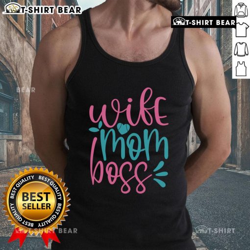 Pretty Wife Mom Boss Tank Top in stylish design, perfect for confident moms showcasing their dual role with flair.