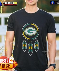 Top 2025 Native American X Green Bay Packers Football T-Shirt featuring vibrant design and team logo on a stylish shirt.