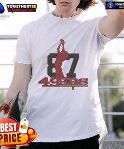 Alt Text: Top 49ers Honoring The Legacy Of Dwight Clark T-Shirt featuring iconic design celebrating the NFL legend's contributions.