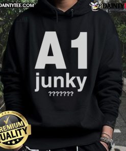 Stylish Top A1 Junky Hoodie in black with graffiti design, perfect for streetwear enthusiasts.