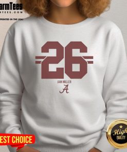 Top Alabama Crimson Tide Football Jam Miller 26 Stripe Sweatshirt featuring team colors and logo for fans.