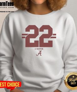 Alt Text: Alabama Crimson Tide Football LT Overton 22 Stripe Sweatshirt featuring team colors and logo, perfect for fans.