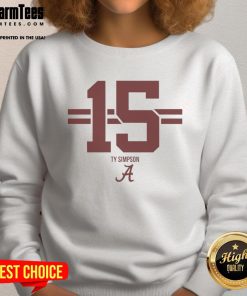 Top Alabama Crimson Tide Football Ty Simpson stripe sweatshirt for fans, featuring team colors and logo.