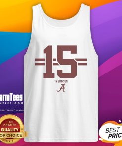Alabama Crimson Tide football Ty Simpson stripe tank top, perfect for game day and showing team spirit.