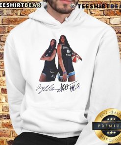 Top Angel Reese and Kamilla Cardoso wearing Chicago Sky Signature Hoodie, showcasing team spirit and style.