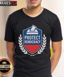 Top Anti Maga Protect Democracy T-Shirt featuring bold graphics and a message promoting democratic values and unity.