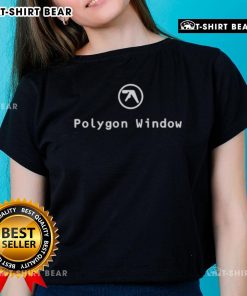 Stylish ladies tee featuring Aphex Twin's 'Polygon Window' artwork with vibrant sine wave designs.