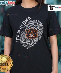 Top Auburn Tigers in My DNA ladies tee featuring team colors and logo, perfect for passionate fans and casual wear.